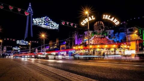 Blackpool Illuminations on the Promenade 
