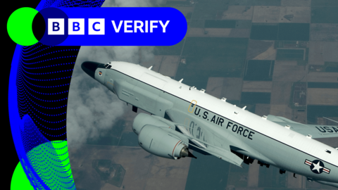 A US Air Force RC-135 Rivet Joint in flight (file pic)