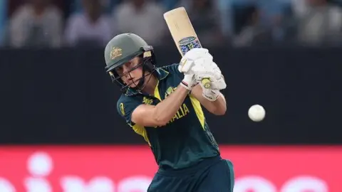 Australia batter Ellyse Perry plays a shot