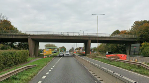 The A38 that runs under Carriers Road bridge in Derbyshire