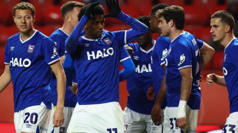 Ipswich celebrate scoring