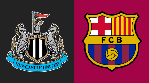 Newcastle United and Barcelona club badges