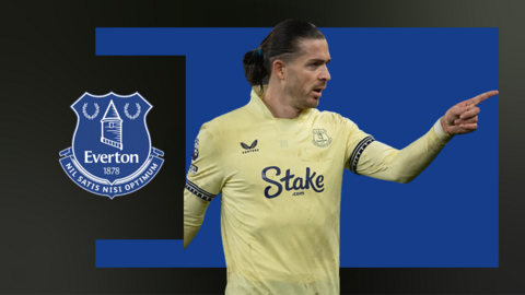 Jack Grealish playing for Everton