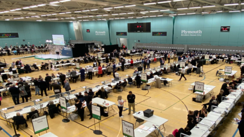 Counting under way in Plymouth
