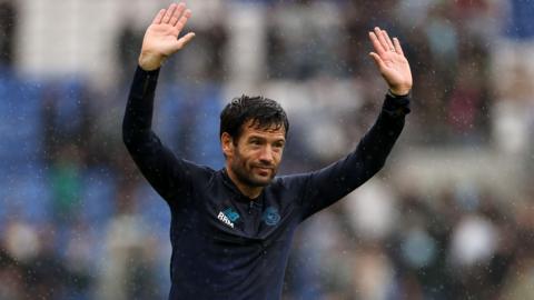 Brian Barry-Murphy waves to Cardiff's fans