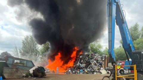 Fire at a recycling centre