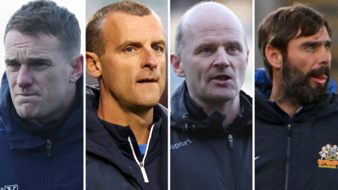 Dean Shiels, Oran Kearney, Barry Gray and Gary Hamilton