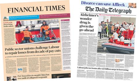 Front pages, 22 August