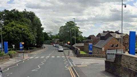 A zebra crossing outside Bradford Royal Infirmary