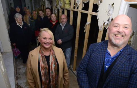 Leader of Sunderland City Council, Councillor Graeme Miller with Karen Noble of Pallion Action Group, and volunteers, including Simon and Tanya Brown, founders of the Connor Brown Trust