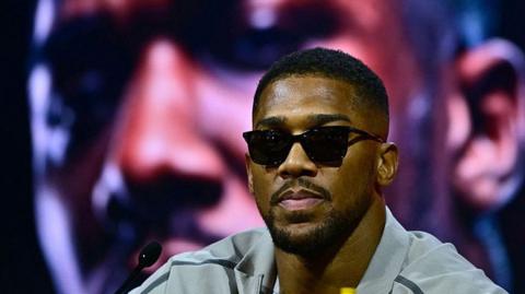 Anthony Joshua at a media conference in London