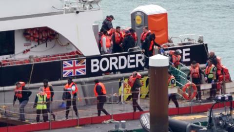 Migrants arriving in Dover