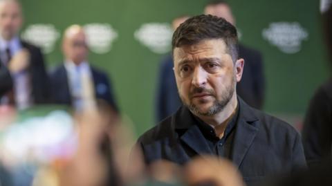Zelensky speaks to reporters at Davos 