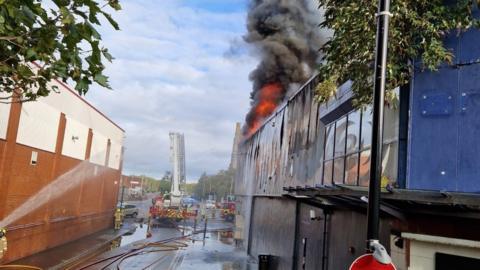 Fire at former Krystals nightclub in Gravel Street, Leicester