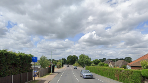 Lowestoft Road in Worlingham where the bus passes through