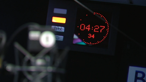 Clock in radio studio