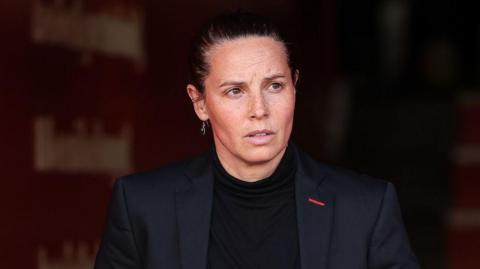 Rhian Wilkinson at Wales' game in Albania last month 