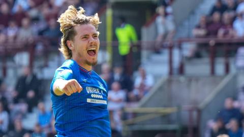 Todd Cantwell celebrates scoring during his time with Rangers