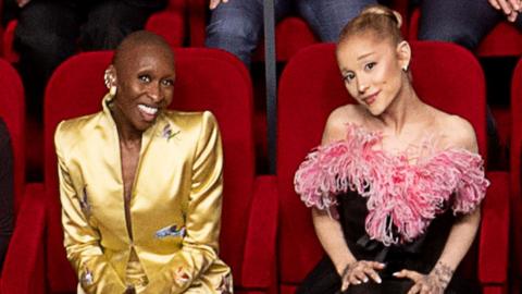 Cynthia Erivo and Ariana Grande in the Oscars class photo