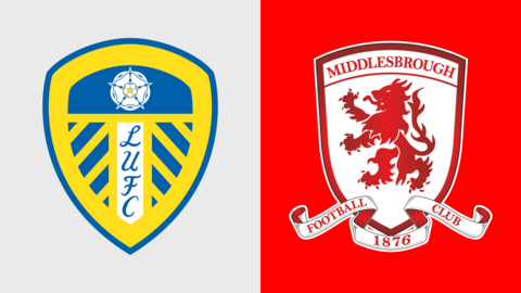 Leeds United and Middlesbrough club badges