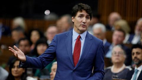 Justin Trudeau pictured in Canada's parliament