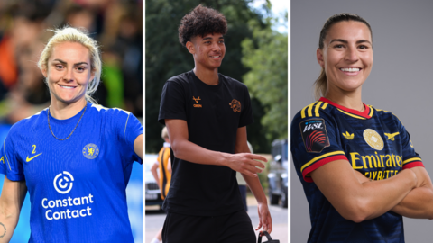 Ellie Carpenter (Chelsea), Lucas Herrington (Hull City) and Steph Catley (Arsenal)