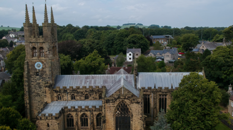 St John the Baptist Church where a new lighting system is being fitted