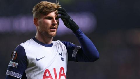 Tottenham forward Timo Werner against Rangers