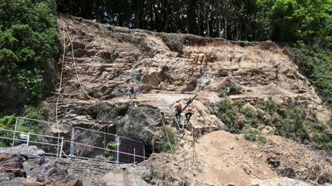 Repairs being carried out on the coast path hit by landslides