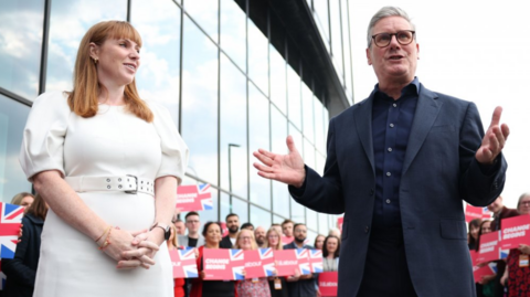 Prime Minister Sir Keir Starmer and Deputy Prime Minister Angela Rayner arrive on the day before the Labour Party Conference in Liverpool