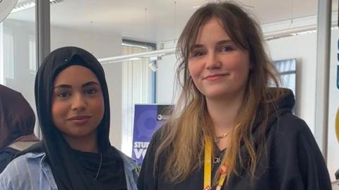 Head and shoulders image of Layeena Masters and Amber Greenwood at Blackburn College