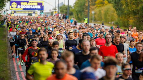 Runners run past the camera at last year's Manchester Half 
