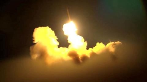A still imagen taken from a video released by Iranian news agency WANA on June 18, 2025, that it says showed missiles fired by the Islamic Revolutionary Guard Corps towards Israel