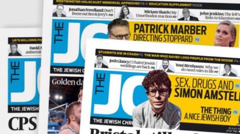 A collection of Jewish Chronicle front pages