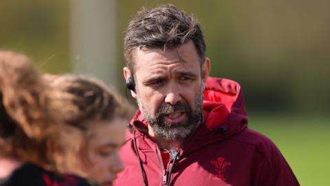 Forwards coach Steve Savlin at Wales training