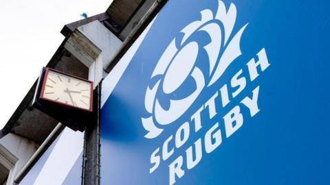 Scottish Rugby sign on Murrayfield stadium
