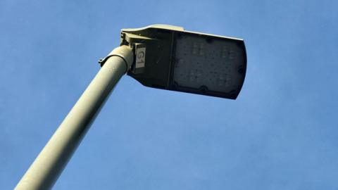 Looking up at a streetlight