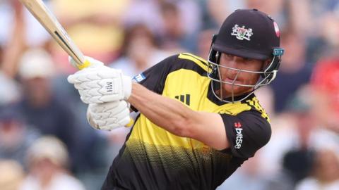 James Bracey of Gloucestershire plays a shot