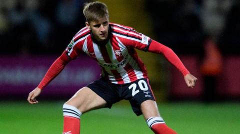 Jay Benn playing for Lincoln City