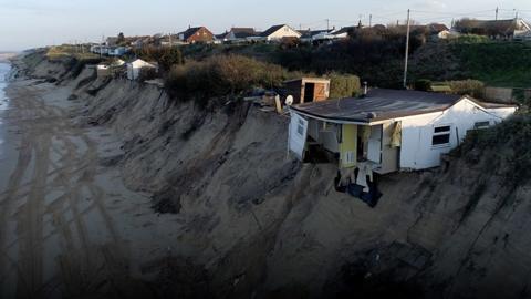 House on cliff at Hemsby