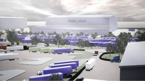 CGI of planned new Russell Group hub at Ravenscraig