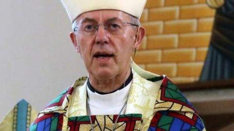 Justin Welby, Archbishop of Canterbury, the spiritual leader of Anglican Communion, attends a mass at All Saints" Cathedral in Zamalek, Cairo, Egypt, 08 October 2021