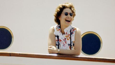Queen on board HMY Britannia in March 1972