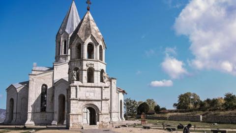 Holy Saviour Cathedral in Shusha, Nagorno-Karabakh, on 8 October 2020