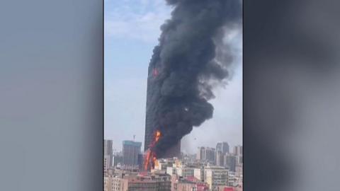 Skyscraper on fire