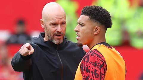 Erik ten Hag and Jadon Sancho