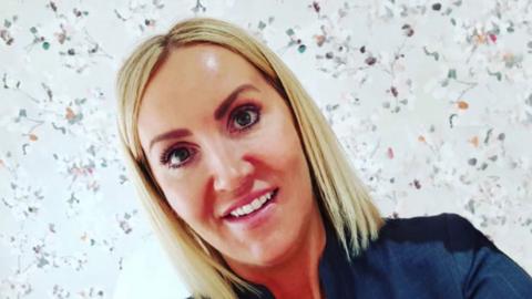 A social media upload of a selfie of Nichola Hawes. She has blonde hair and a dark coloured top