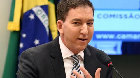 Glenn Greenwald speaking in Brazil in 2019