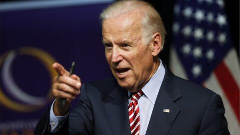 Vice President Joe Biden speaks during a roundtable discussion at the Advanced Manufacturing Center at Community College of Denver on 21 July 2015