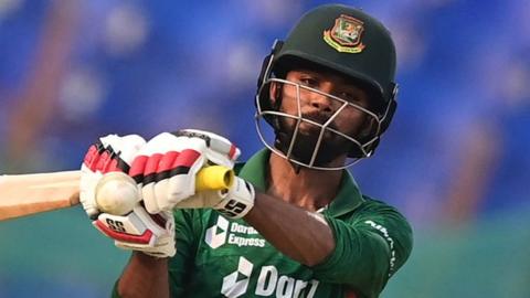 Towhid Hridoy in action during Bangladesh's T20 win over Ireland on Wednesday